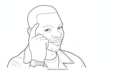 A coloring page of Roll Safe meme