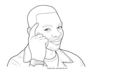 A coloring page of meme