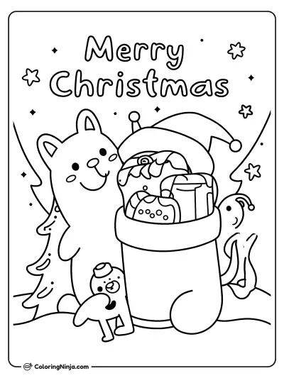 Merry Christmas Coloring Page