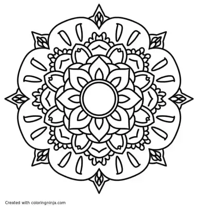 A coloring page of meth mendala
