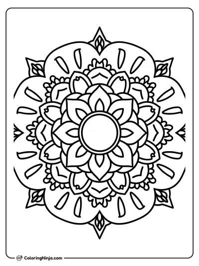 Diseño de mandala floral sencillo