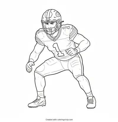 Micah Parsons Ready to Rush Coloring Page