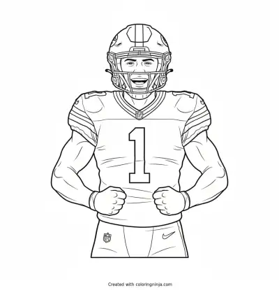Micah Parsons Big Victory Flex Coloring Page coloring page