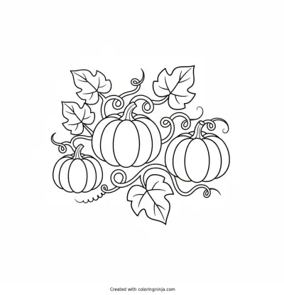 Minimalist Pumpkin Patch Coloring Page