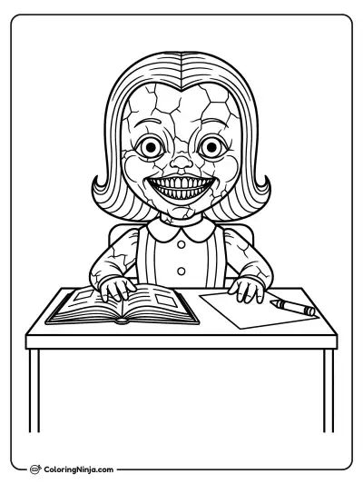 Miss Delight en su escritorio