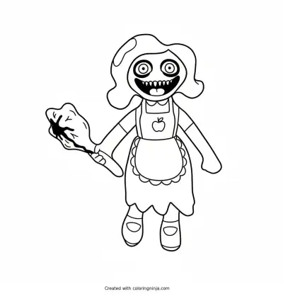 A coloring page of miss delight