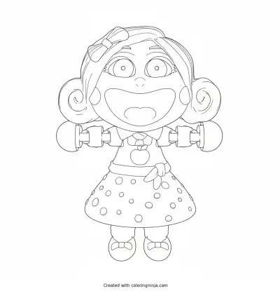 A coloring page of miss delight