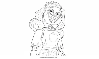 A coloring page of miss delight