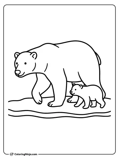 El viaje de la madre oso polar y su cría