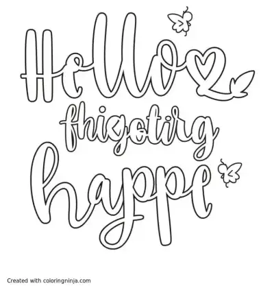 A coloring page of motivational quote
