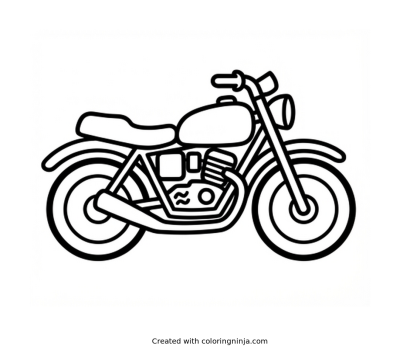A coloring page of motorbike