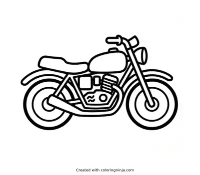 A coloring page of motorbike