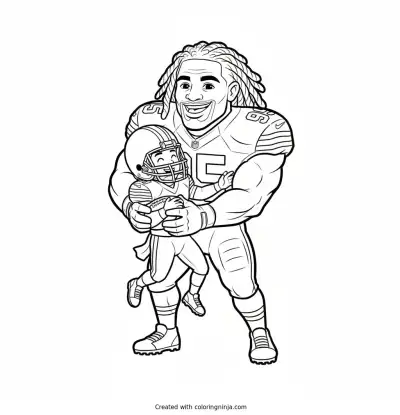 Myles Garrett Cartoon Sack Coloring Page