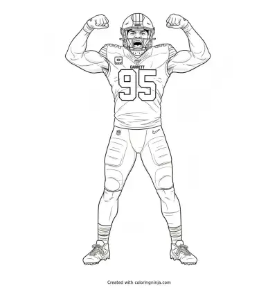 Myles Garrett Victory Pose Coloring Page