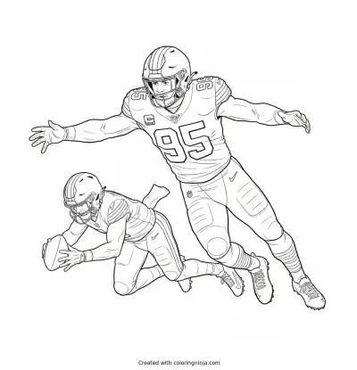 Myles Garrett Sack Attack Coloring Page