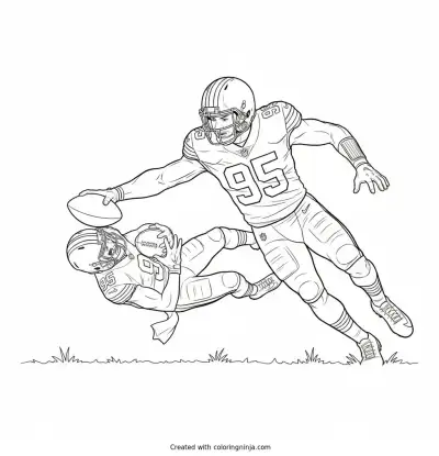 Myles Garrett QB Strip Sack Coloring Page