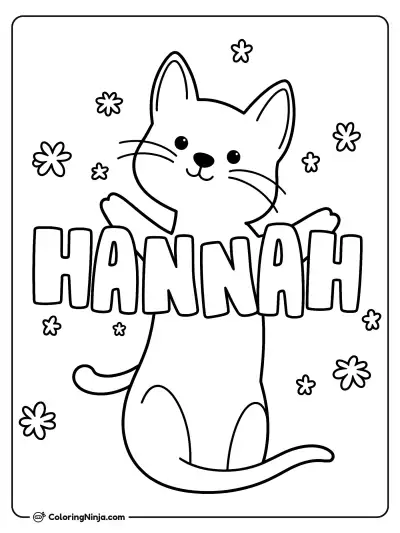 THE NAME HANNAH FOR A CHILD TO COLOR Coloring Page