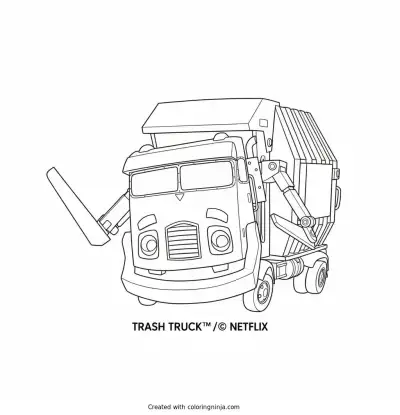 Netflix trash truck coloring page