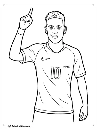 Neymar Celebrating a Big Goal Coloring Page