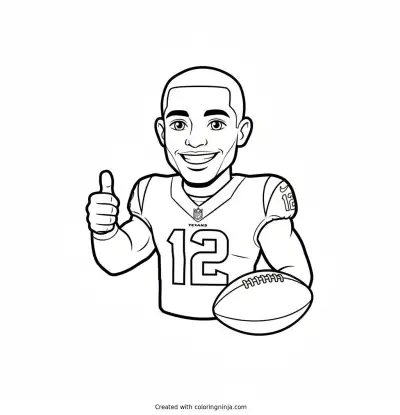 Nico Collins Cartoon Thumbs Up Coloring Page