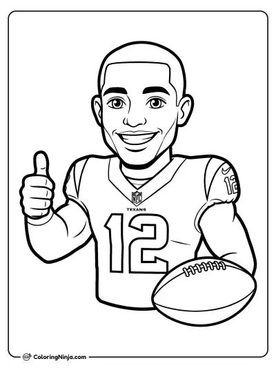 Nico Collins en dibujo animado saludando
