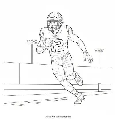 Nico Collins Sideline Sprint Coloring Page