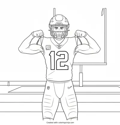 Nico Collins Touchdown Flex Coloring Page