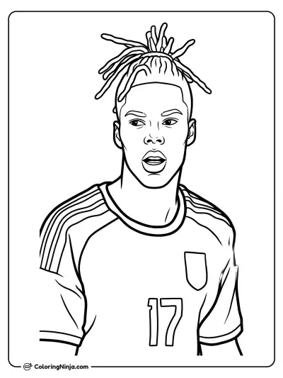 Nico Williams Spain Portrait Coloring Page