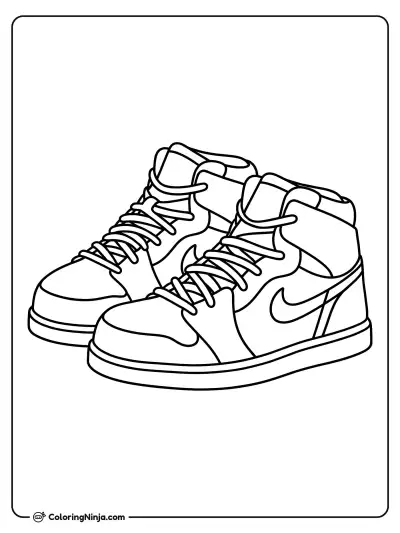 Nike Air Jordan Sneakers Coloring Page