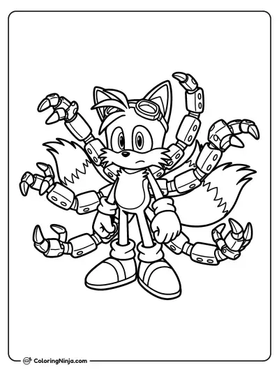 Nine Sonic con brazos robóticos de cola