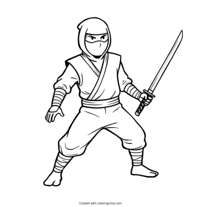 A Ninja Coloring Page