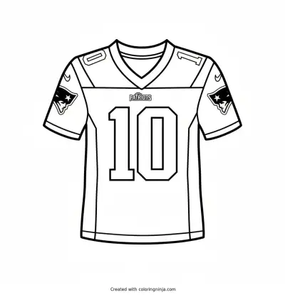 Number 10 Patriots Football Jersey Coloring Page