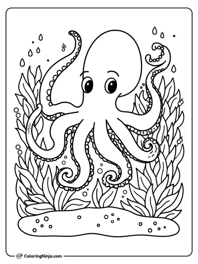 An Octopus and Squid Dance Coloring Page