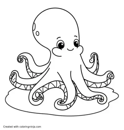 A coloring page of octopus