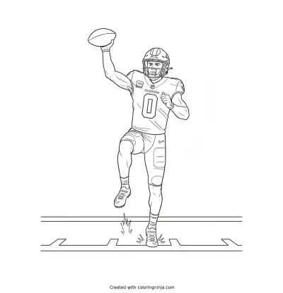 Ollie Gordon II Touchdown Celebration Coloring Page