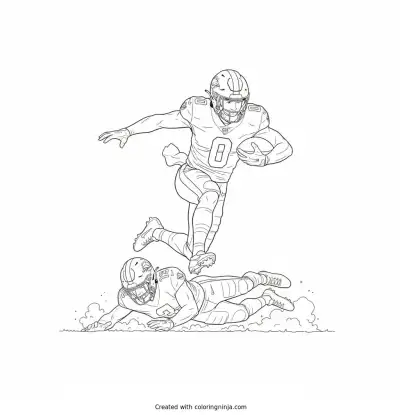Ollie Gordon II Hurdling Defender Coloring Page