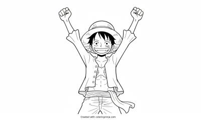 A coloring page of one piece