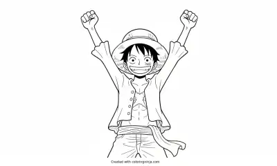 A coloring page of one piece