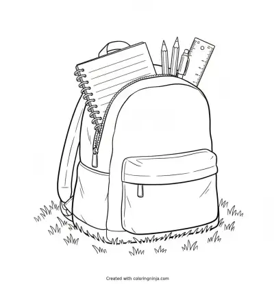 Supplies Ready for School Coloring Page
