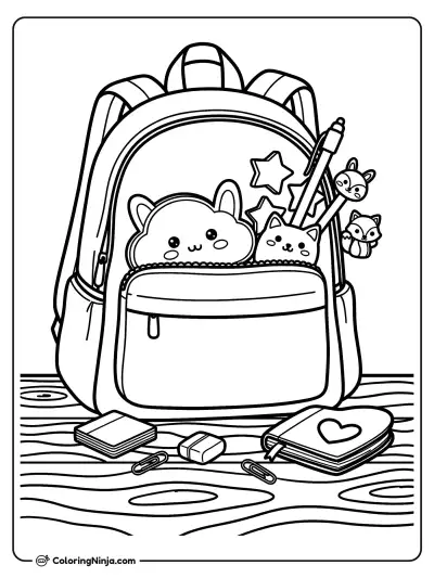 Mochila Escolar con Útiles Tiernos