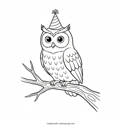 Wise Night Owl Coloring Page