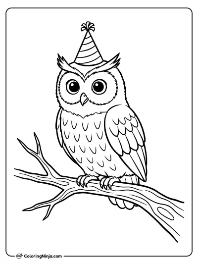 Wise Night Owl Coloring Page