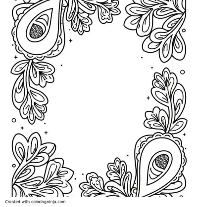 A coloring page of Paisley