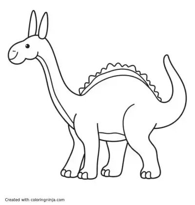 A coloring page of Parasaurolophus