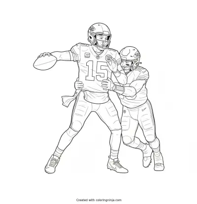 Patrick Mahomes Sidearm Pass Coloring Page