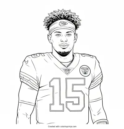 Patrick Mahomes Sideline Profile Coloring Page