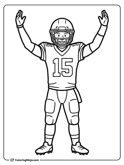 Patrick Mahomes Touchdown Celebration Coloring Page