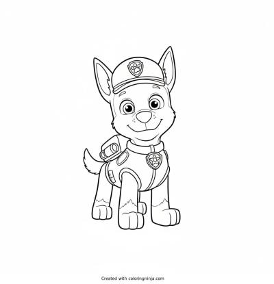 A coloring page of paw patrol