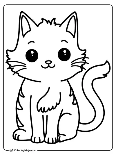 Lindo Gatito Sentado Sonriente