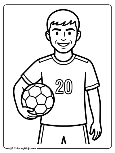 Pedri Gonzalez Holding Ball Pose Coloring Page